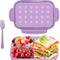 Bento Box Kids Lunch Box Classic 3 Compartment Bento Box for Adults Ideal Leakproof Lunch Containers with Utensils, Microwave and Dishwasher Safe Food Containers (Purple-1150Ml)